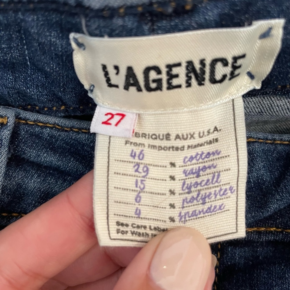 L’Agence Chanelle Mid Rise Skinny Jean Zipper 27 - Picture 6 of 7